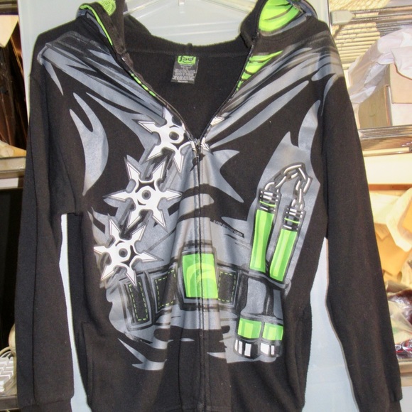 Youth FULL ZIP (zips up head)NINJA SWEATSHIRT - Picture 5 of 7